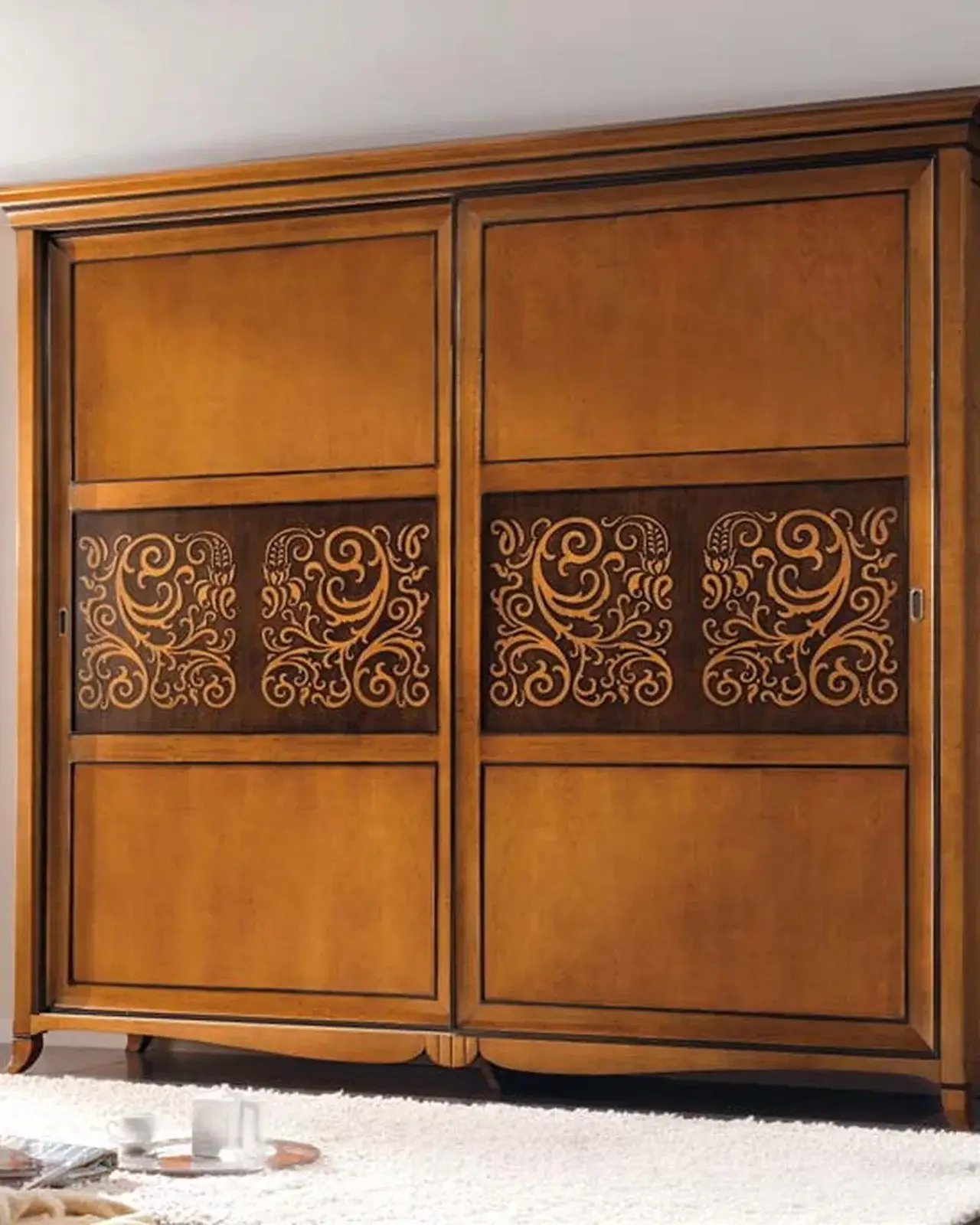 New Deco Wardrobe, Natural Bicolor by Francesco Pasi, New Deco wardrobe in solid cherry