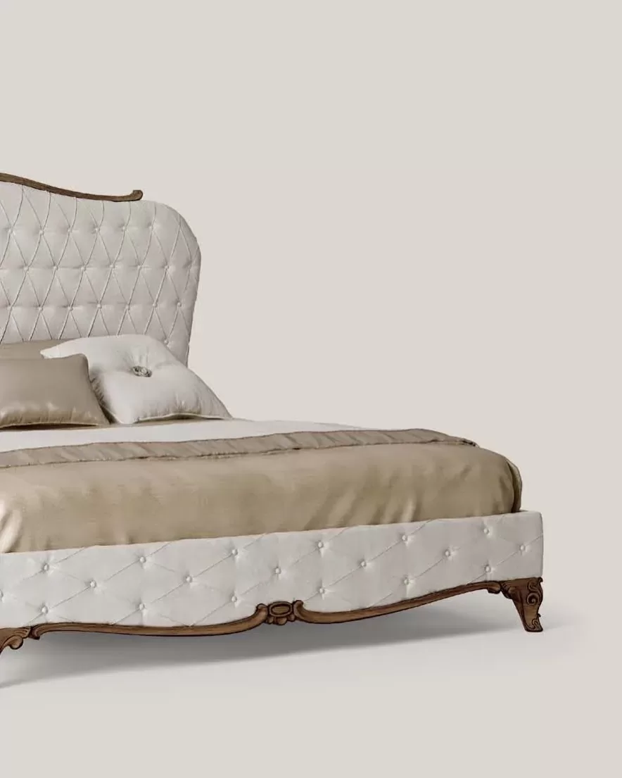 Opera Upholstered Bed, 200x200 cm, Opera carved bed by Francesco Pasi