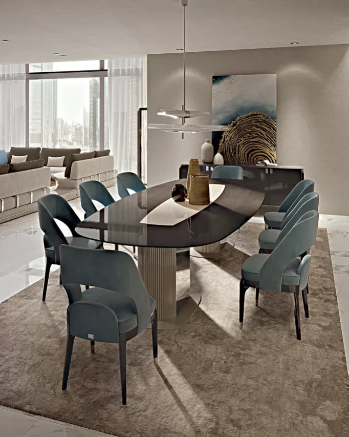 Icon Barrel-Shaped Table, Single Base, Icon walnut furniture by Francesco Pasi