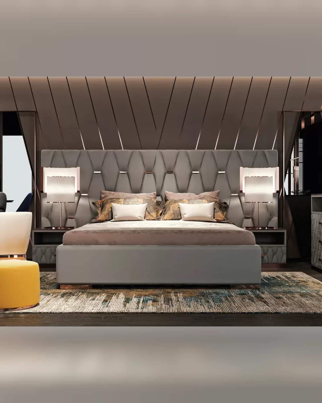 Nefrite Bed by Epoque, modern bedroom furniture
