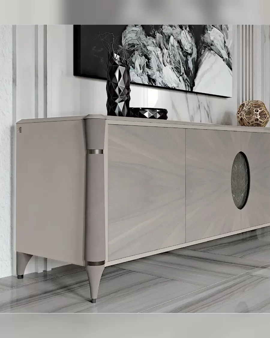 Ellipse Sideboard with Marble Oval by Francesco Pasi, dining room furniture around the table