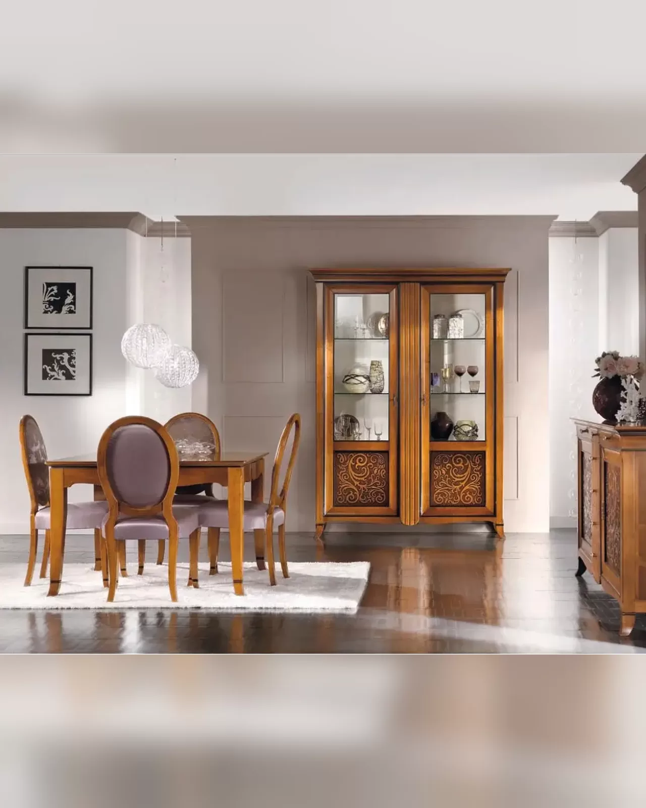 New Deco Bicolor Showcase Cabinet by Francesco Pasi, New Deco classic living room