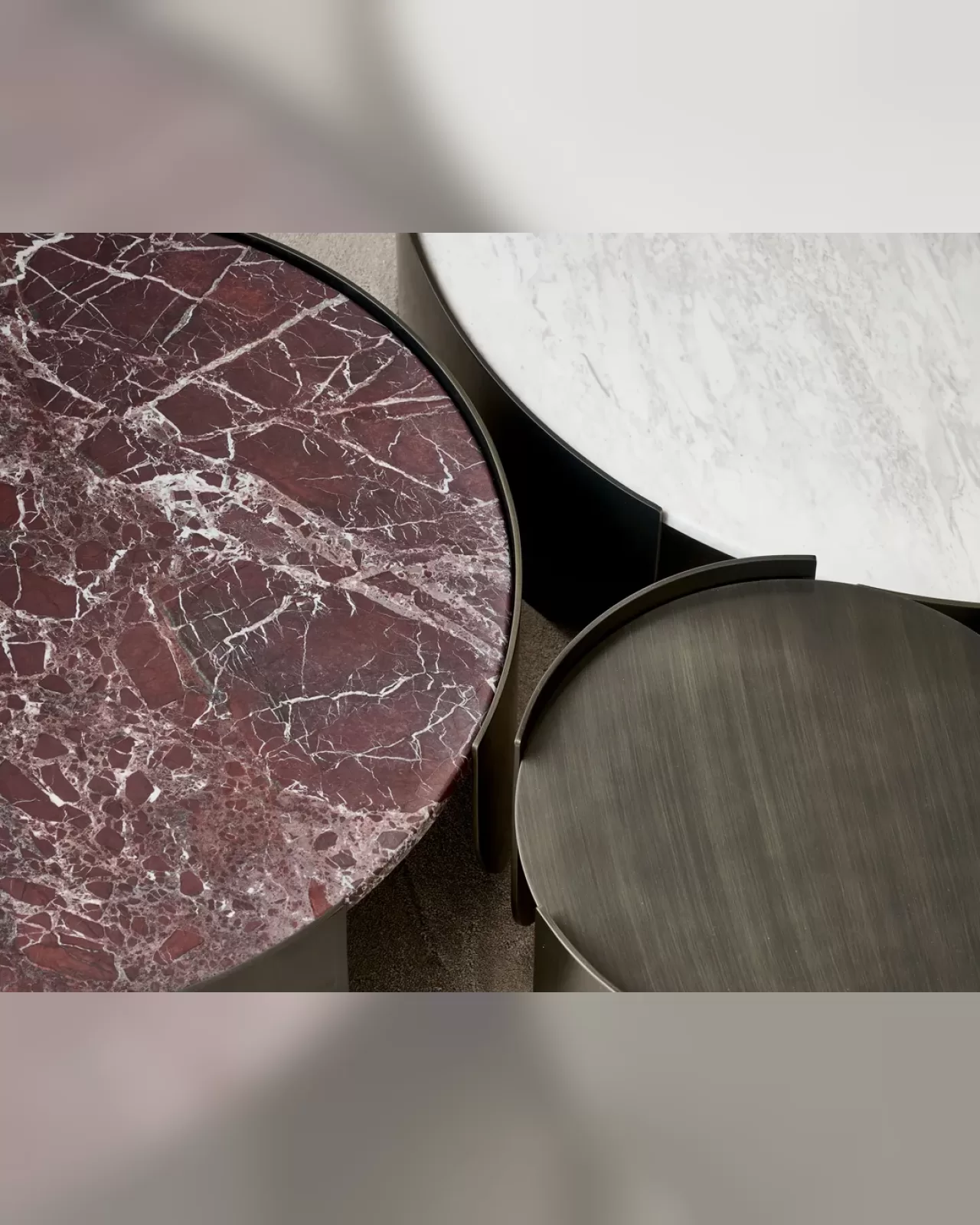 Atenae Coffee Tables by Cantori, round coffee table