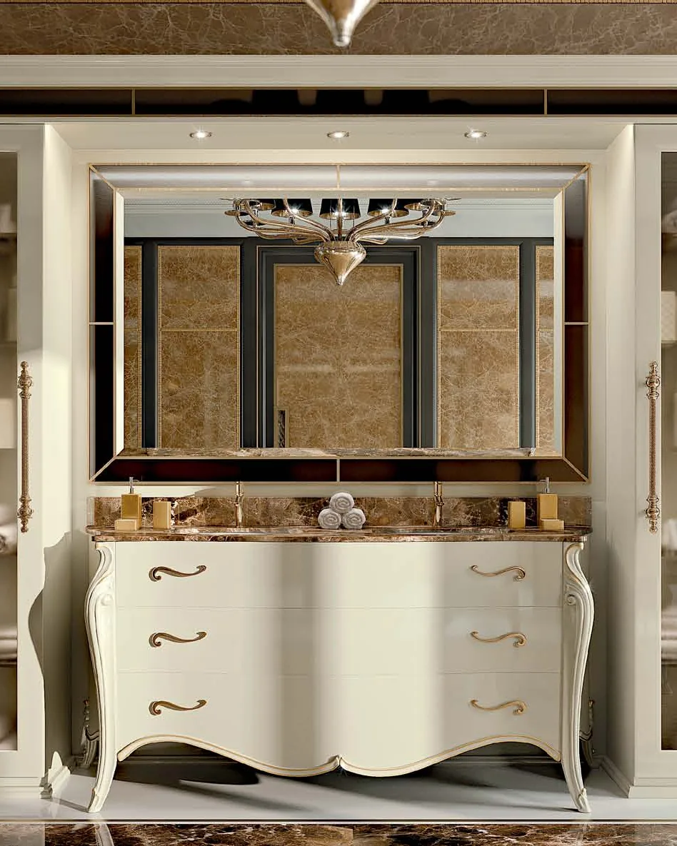 Opera Double Bathroom Cabinet by Francesco Pasi, carved sideboard cabinet