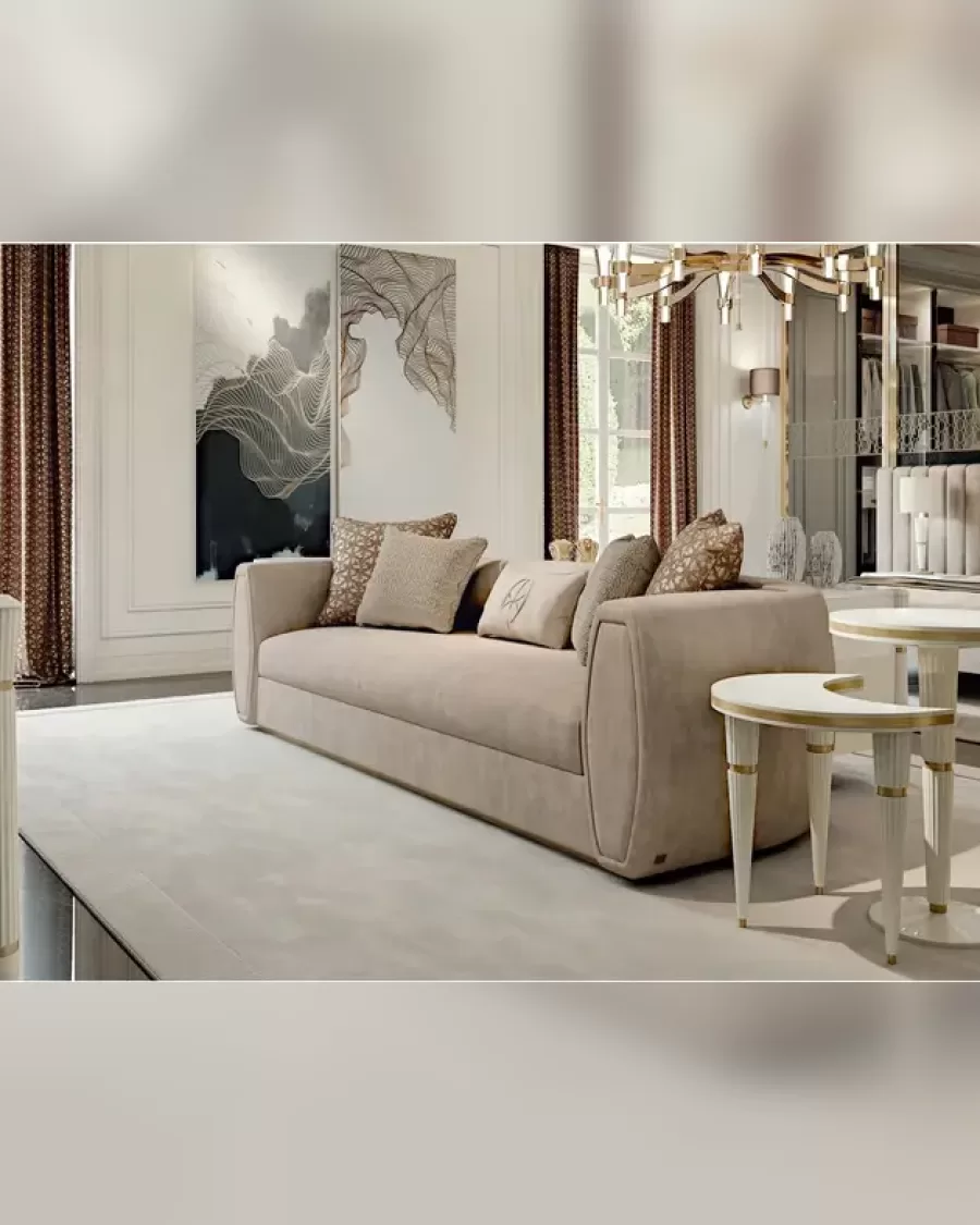 Ellipse Sofa with Rounded Arms by Francesco Pasi, Italian designer sofa