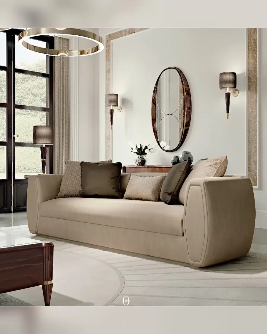 Ellipse Sofa with Rounded Arms by Francesco Pasi, to pair with a traditional sofa