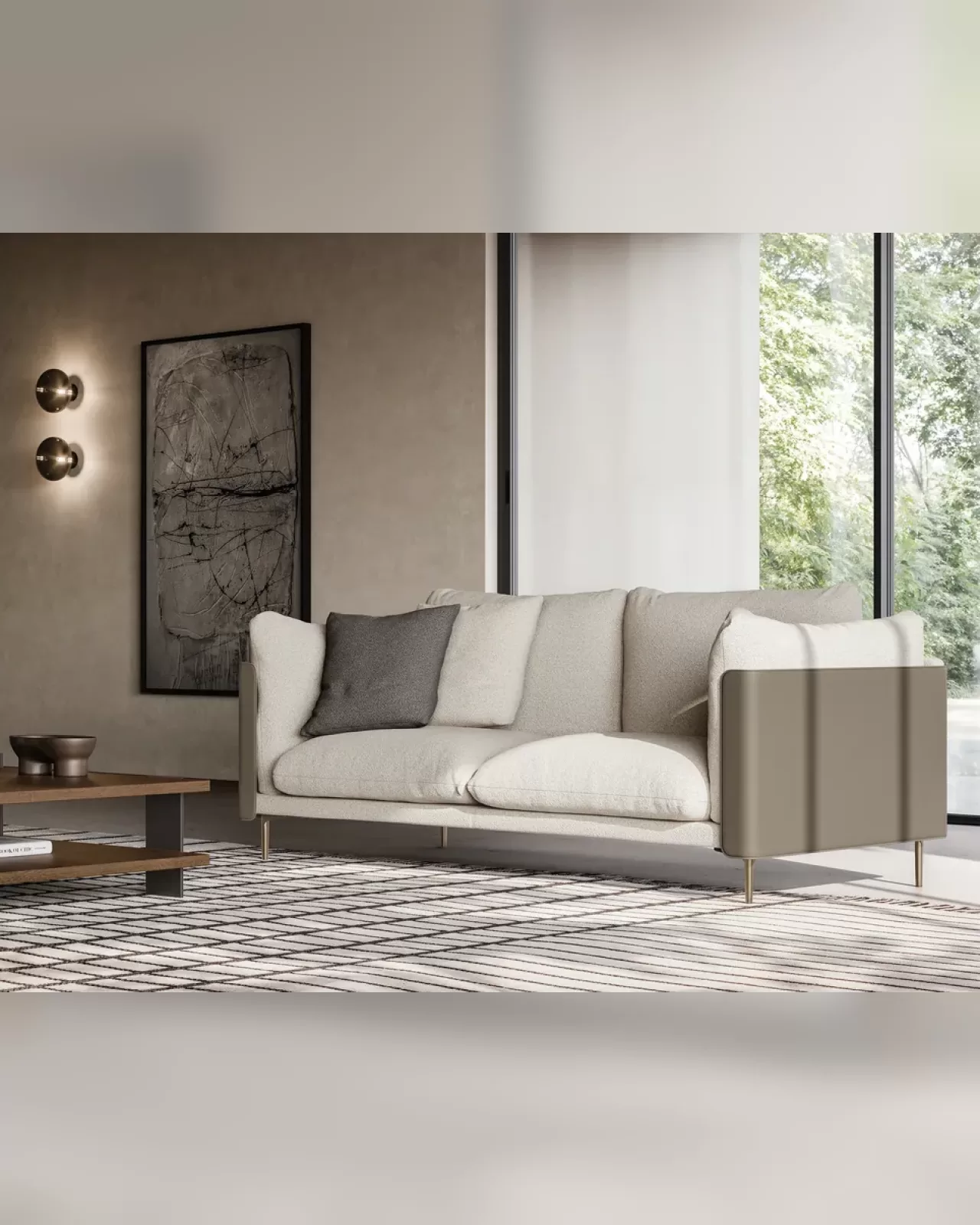 Settanta Sofa by Dall'Agnese, Italian leather settee, made to order in Italy