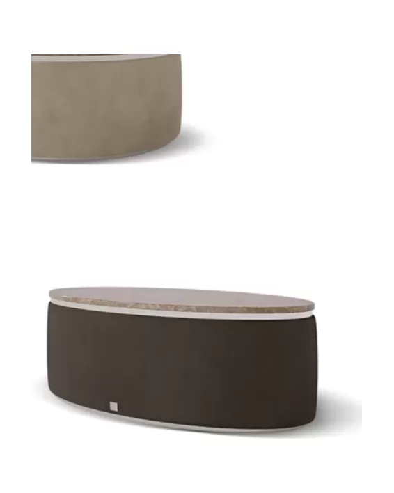 Icon Upholstered Oval Coffee Table by Francesco Pasi, oval coffee table