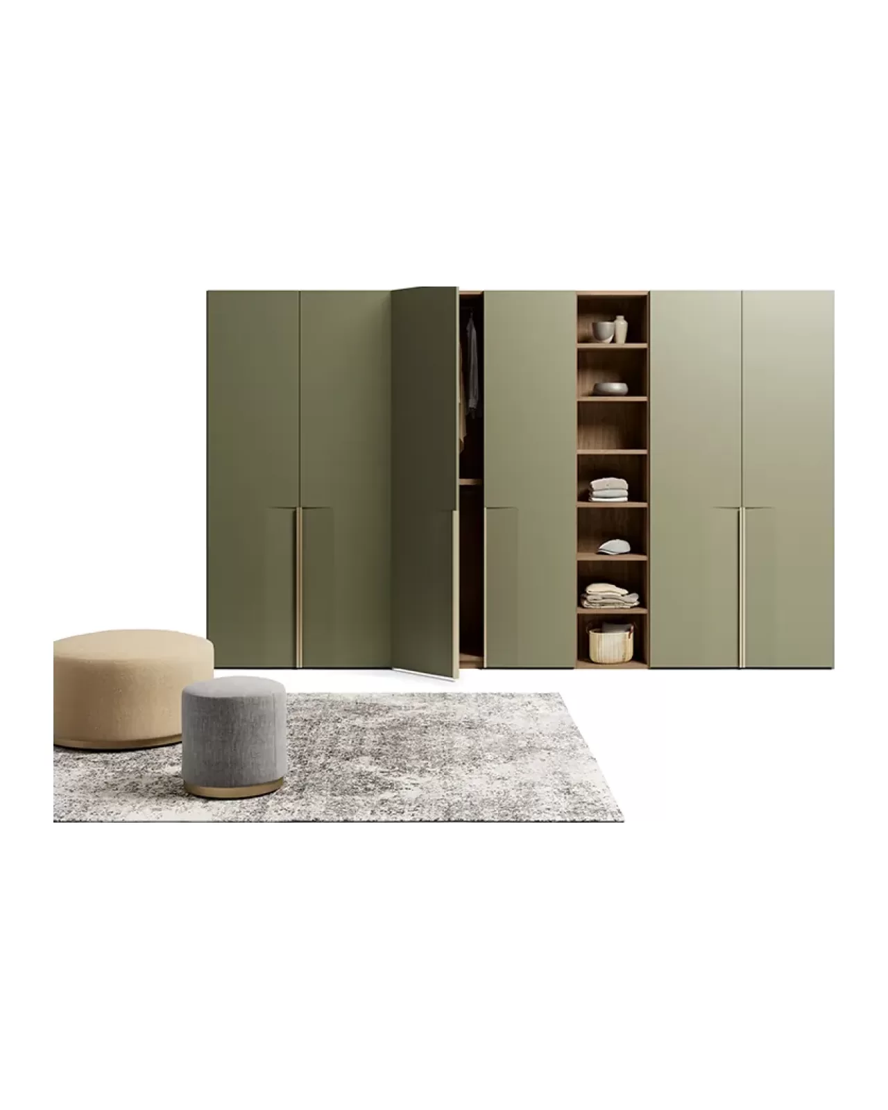 Freccia Wardrobe, 4 door wardrobe in matt lacquer
