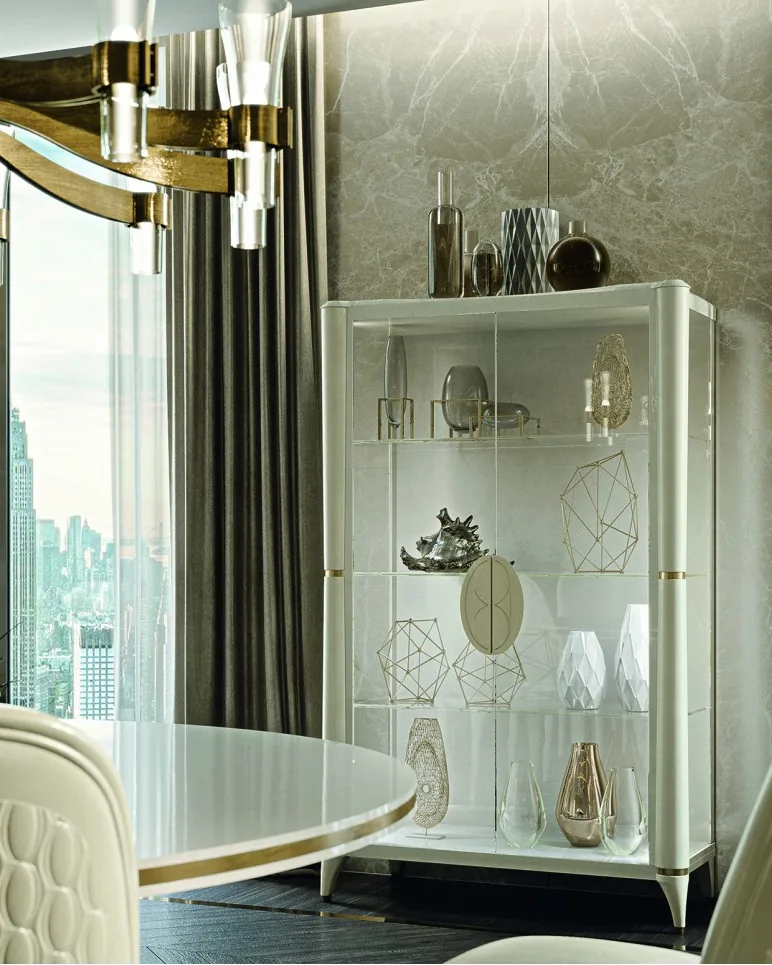 Ellipse Two-Door Glass Cabinet by Francesco Pasi, dining room showcase