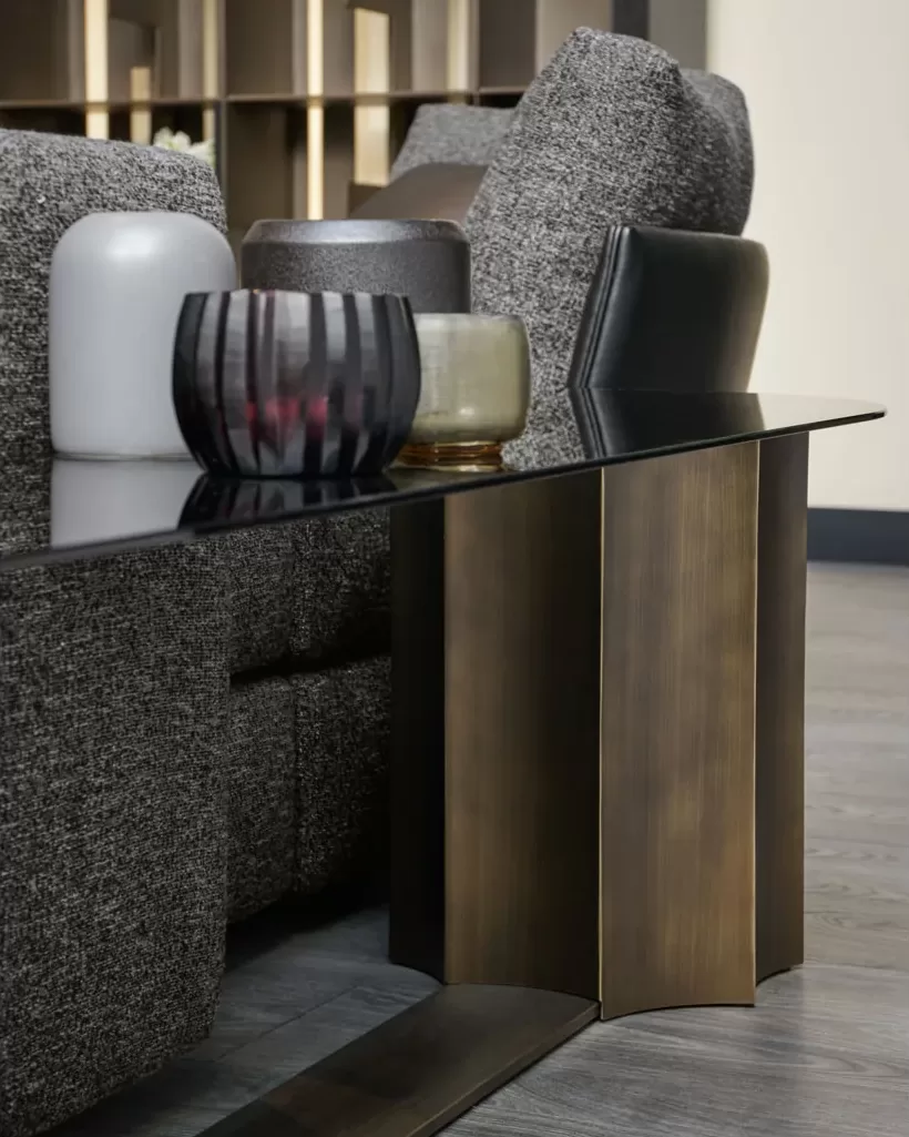 Florio Curved Coffee Table by Cantori, high-end living room table