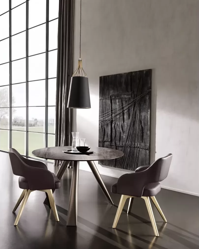 Adria dining chair by Cantori in leather, suede or nubuck, luxury seating for an Italian dining room