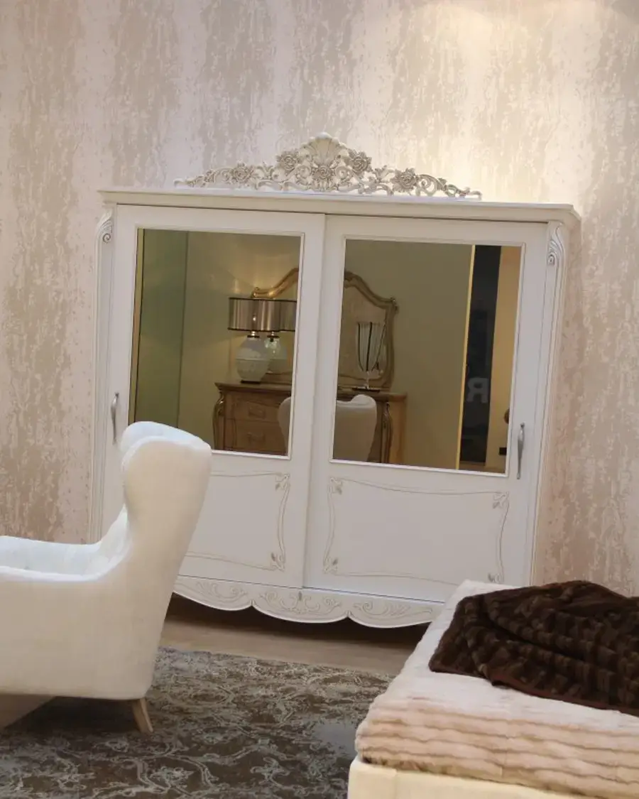 Opera hand-carved wardrobe by Francesco Pasi, luxury bedroom furniture