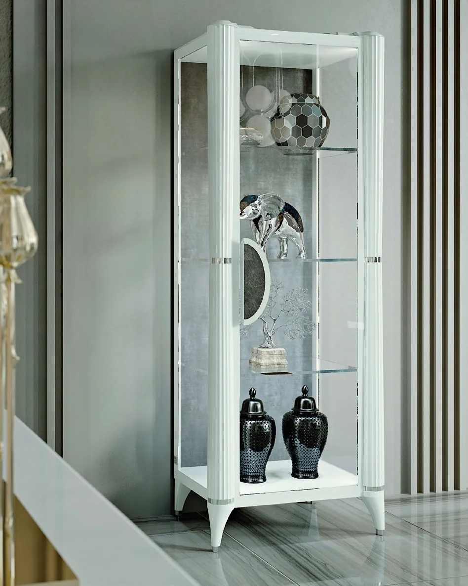 Ellipse One-Door Glass Cabinet, Francesco Pasi Italian furniture for the living room