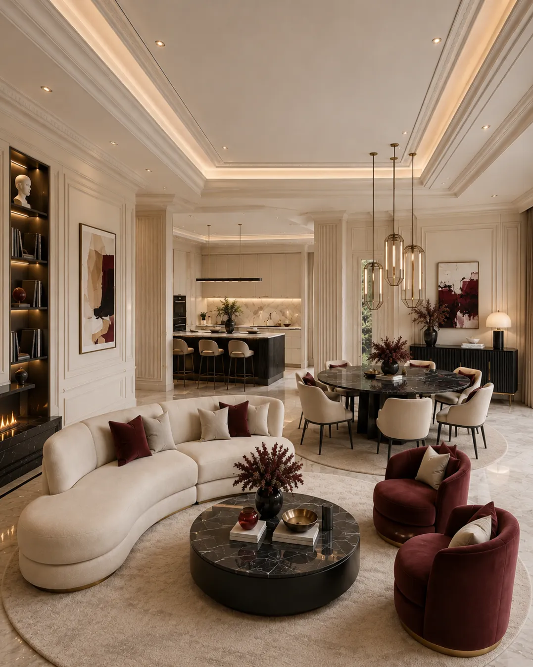 London townhouse interior design, villa living room concept, Nobili Design