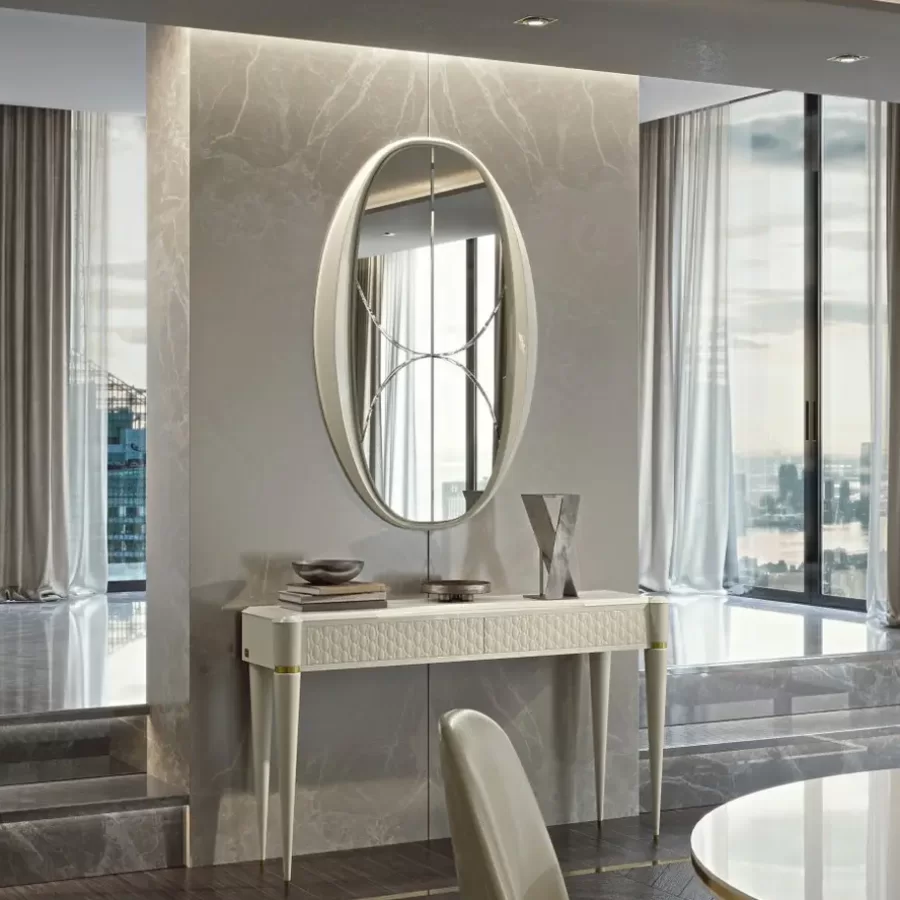 Ellipse Oval Mirror by Francesco Pasi, wall mirror, Italian mirror, 90 cm wide