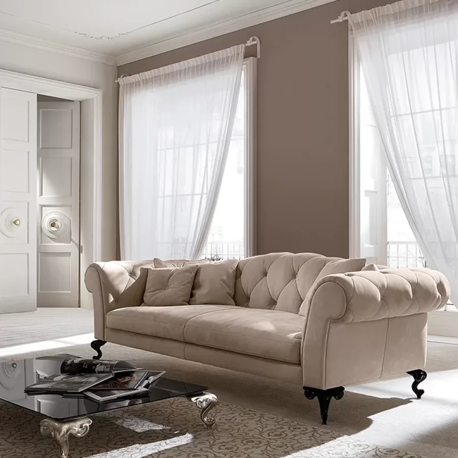 George Sofa by Cantori, Italian furniture company for the living room, in velvet