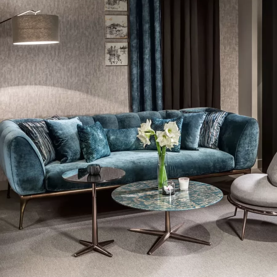 Iseo Sofa by Cantori, Italian furniture company for the living room, in velvet