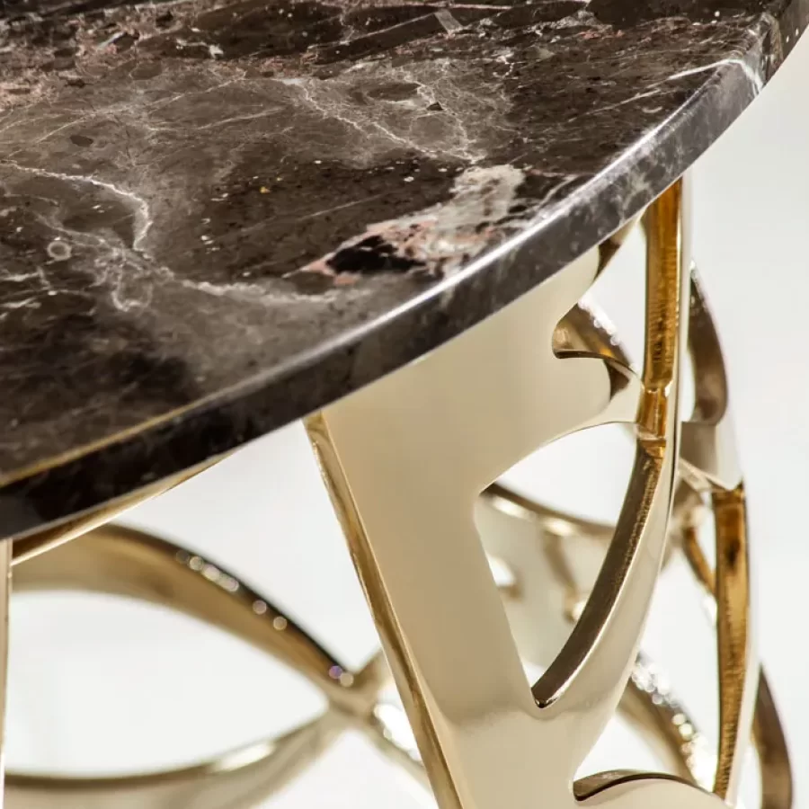 Isidoro Round Coffee Table by Cantori, luxury Italian furniture for the living room, marble top