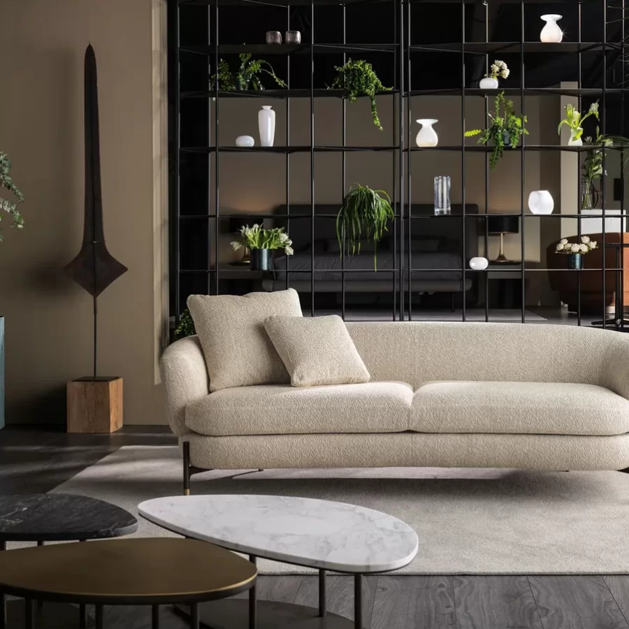 Miami Sofa by Cantori, modern Italian couch for the living room, in velvet
