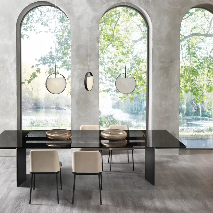 Milton Dining Table by Cantori, Italian furniture company for the dining room, extendable dining table