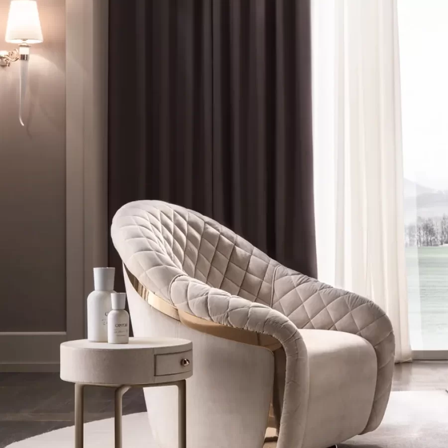 Teo Bedside Table by Cantori, luxury bedroom furniture, round bedside table