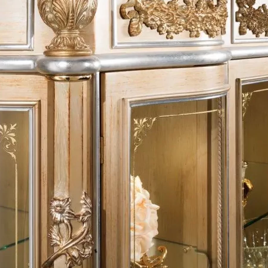 Royal Four-Door Showcase RY019 by Cappelletti, Italian-made furniture for the dining room