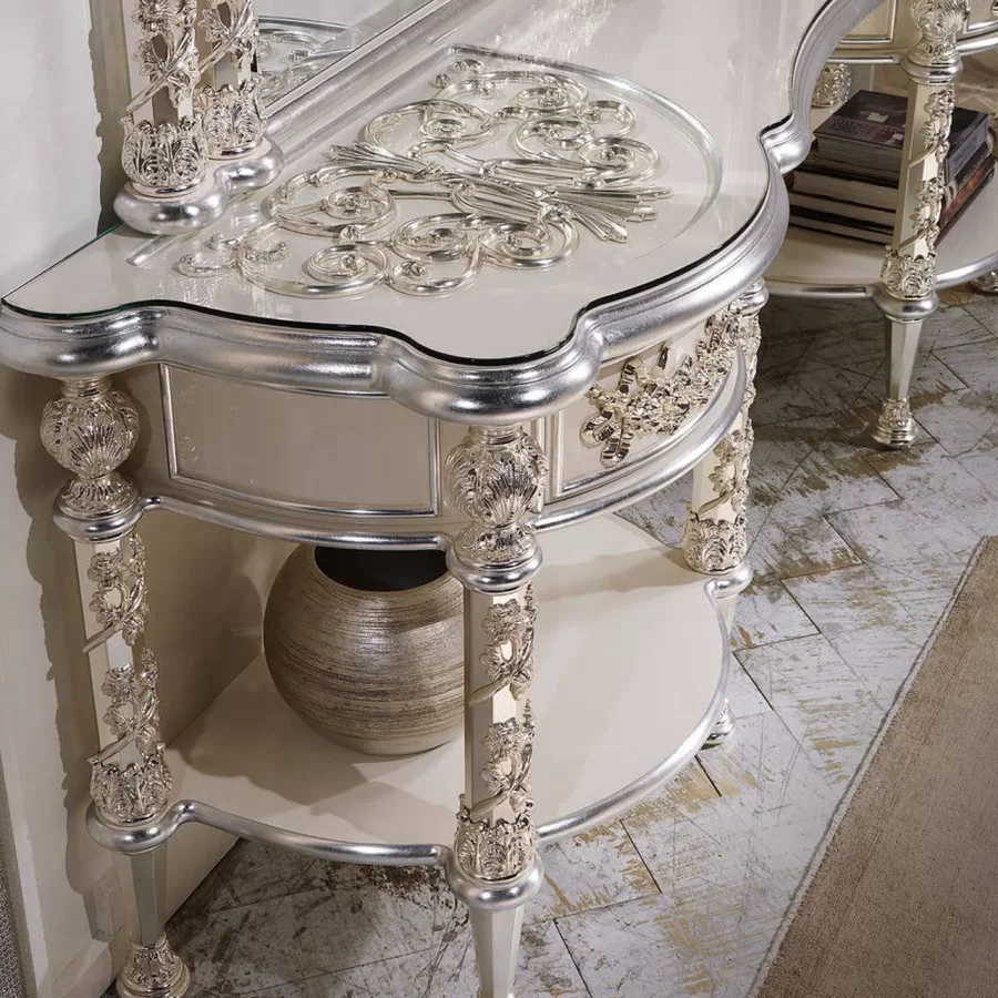 Royal Mirror with Metal Columns RY004 by Cappelletti, Italian mirror, 176 cm wide