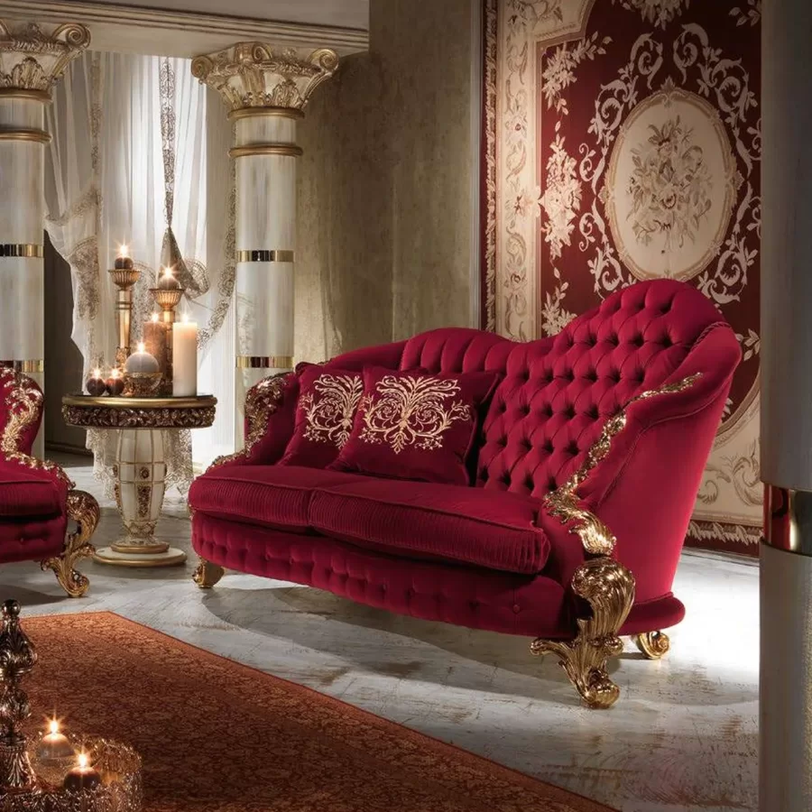 Royal Two-Seater Sofa with Side Arm RY172/AS by Cappelletti, formal living room furniture, 226 cm wide