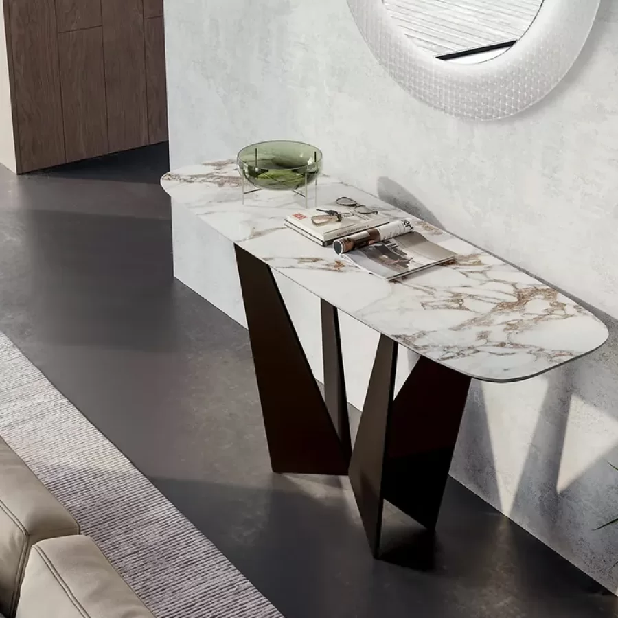 Eiffel Console by Dall'Agnese, made to order in Italy, foyer table, 141 cm wide