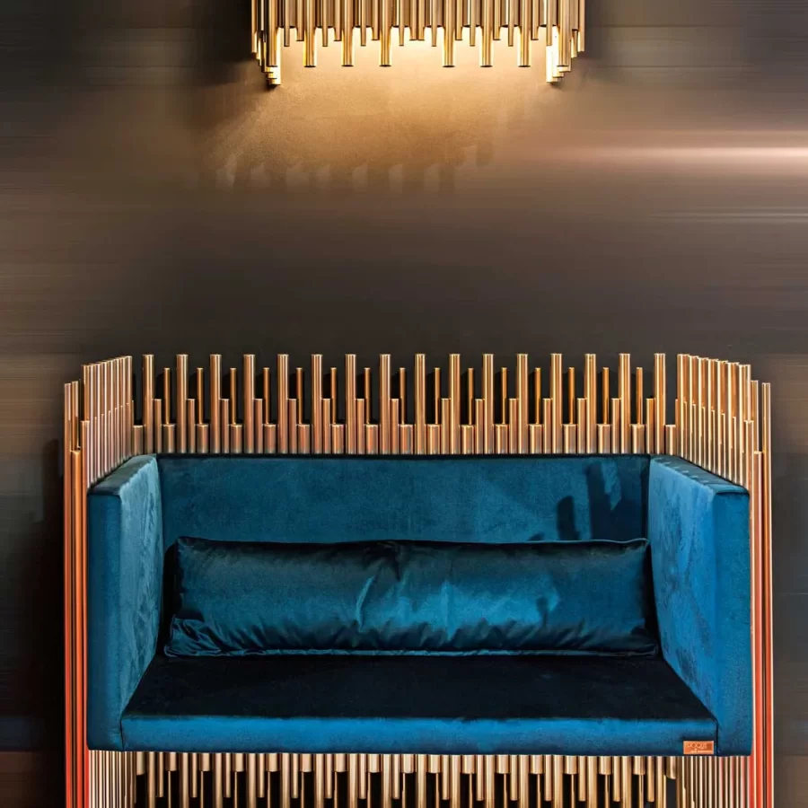 Inachis Sofa by Epoque, made to order in Italy, Italian leather settee, 145 cm wide