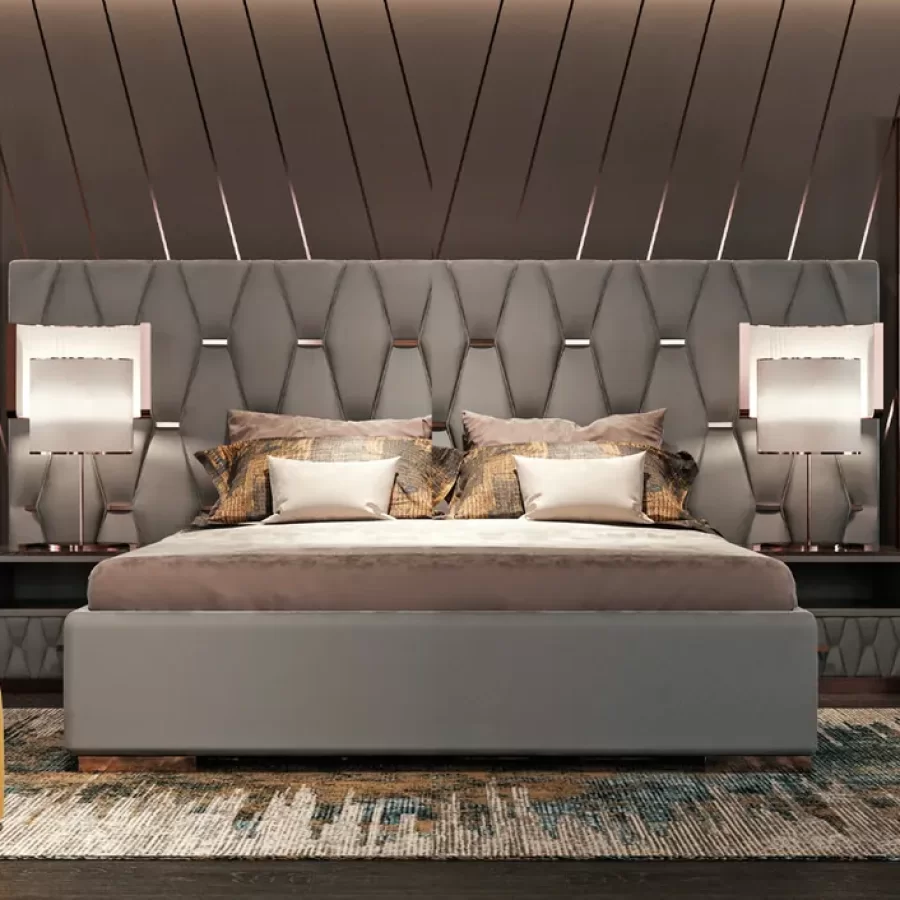 Nefrite Bed by Epoque, designer bed, for 160 x 190 or 180 x 200 cm mattresses
