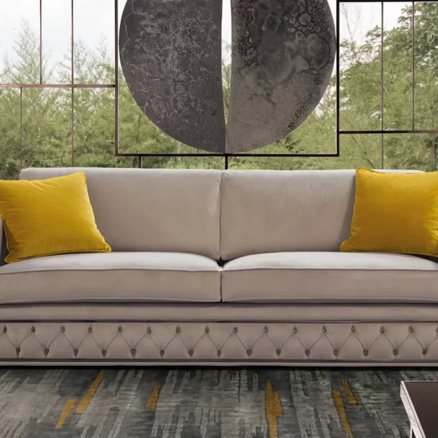 Xenon Sofa by Epoque, Italian leather couch, in fabric or leather, made to order in Italy