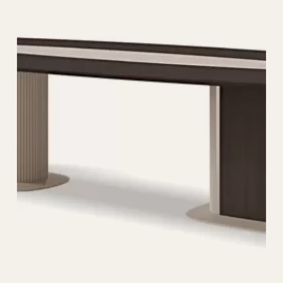 Icon Barrel-Shaped Table, Double Base by Francesco Pasi, modern dining room furniture, 400 cm wide