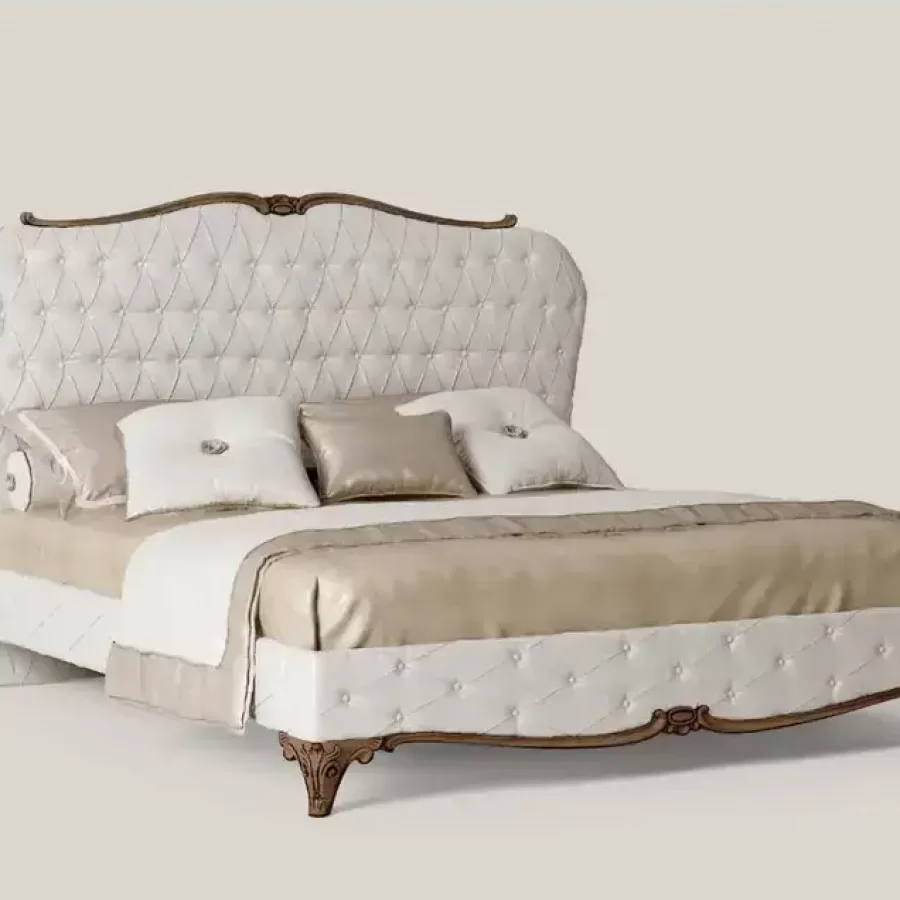 Opera Bed 3071 by Francesco Pasi, luxury king size bed, for a 200 x 200 cm mattress