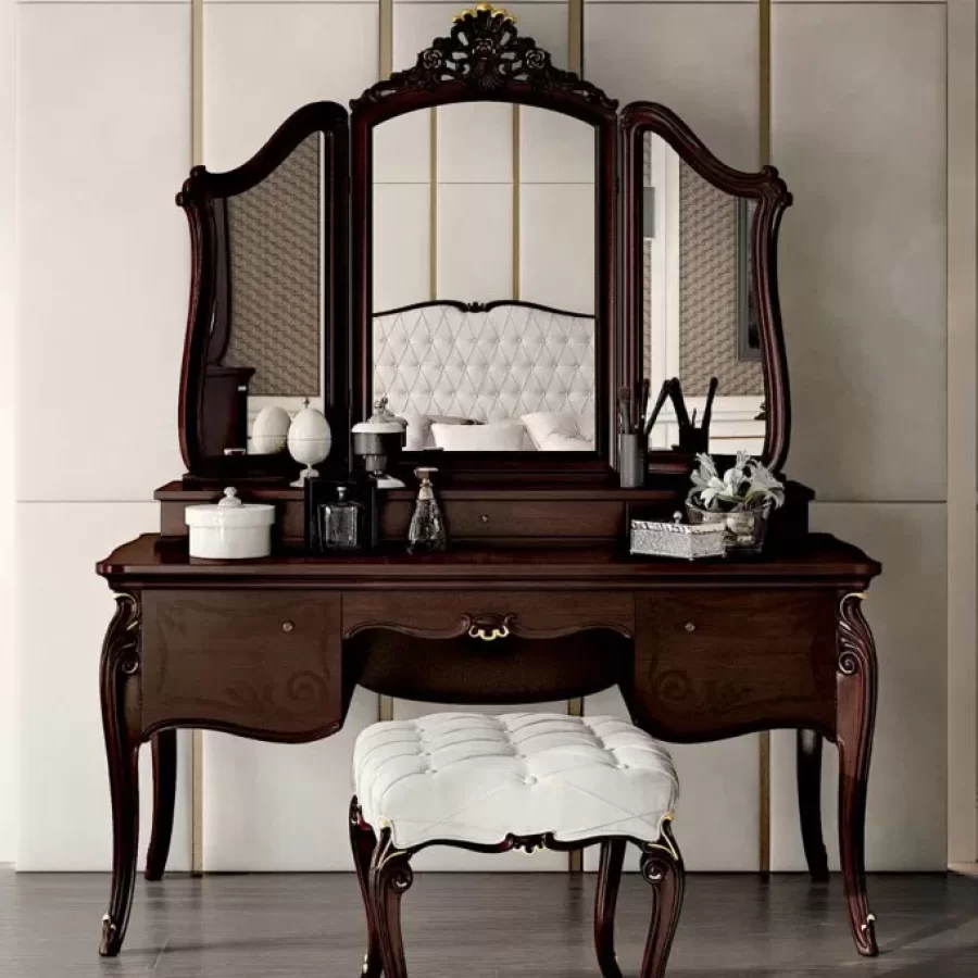 Opera Dressing Table Desk with carved B decoration, to match an Opera bed