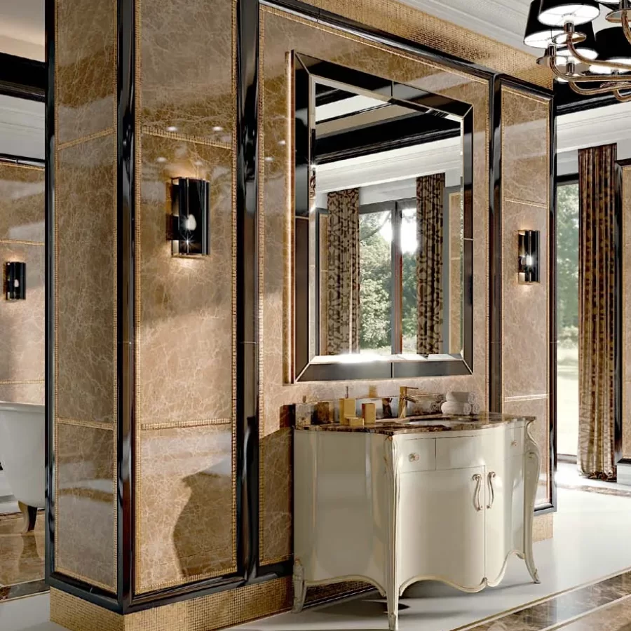 Opera Single Bathroom Chest of Drawers by Francesco Pasi, luxury bathroom cabinet, hand-carved single bathroom chest of drawers