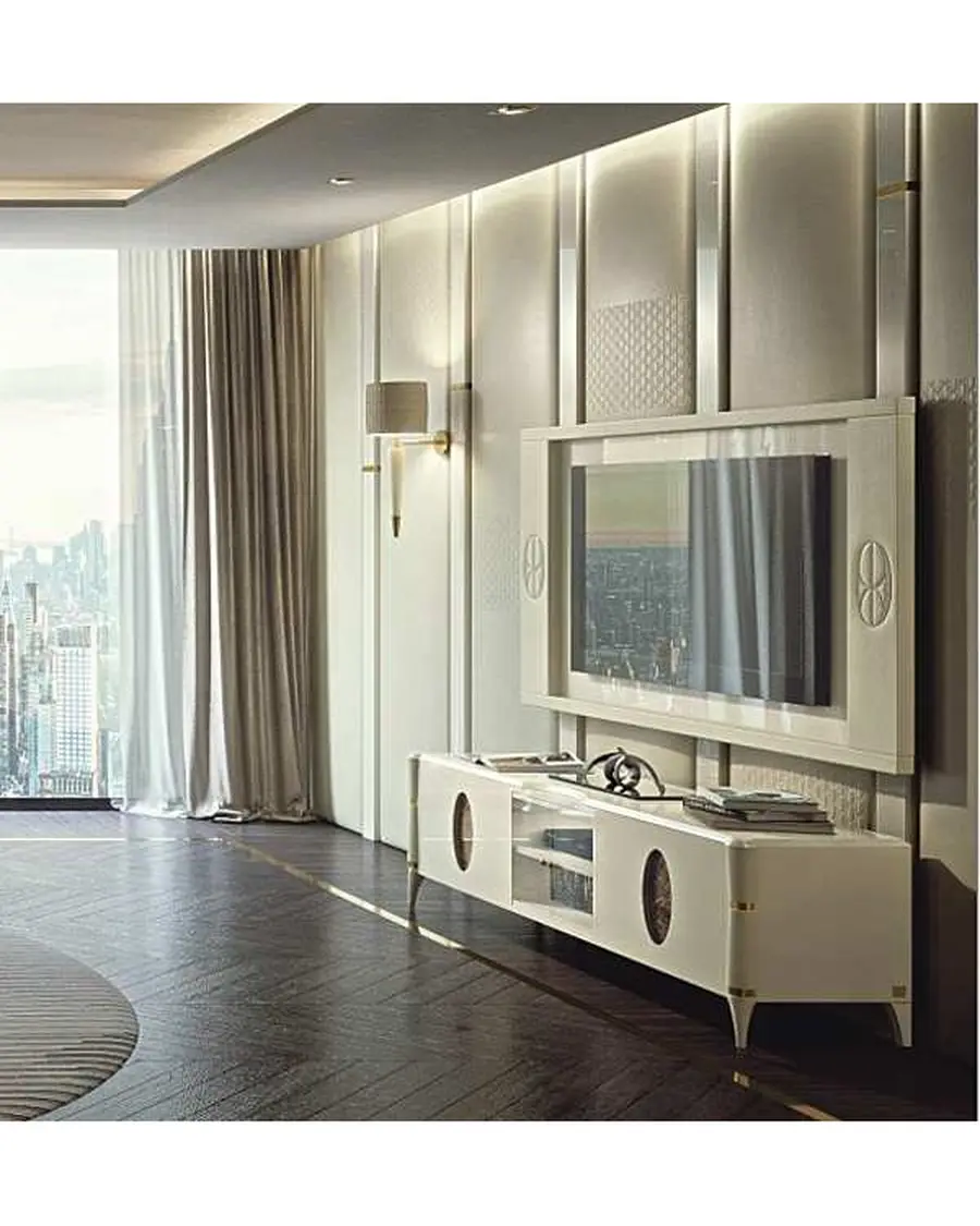 Ellipse leather tv wall panel, Francesco Pasi, supplementary photo, photo 4 of 4