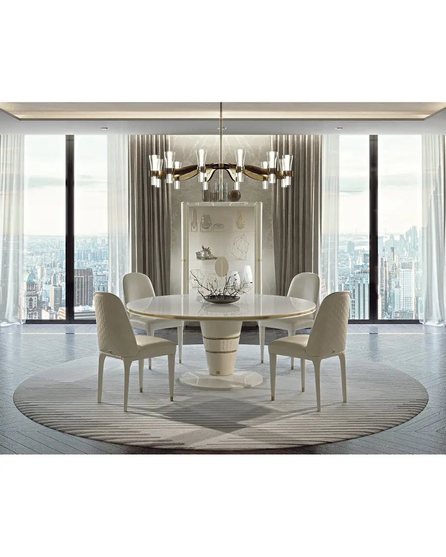Ellipse Upholstered Dining Chair by Francesco Pasi, Italian furniture manufacturer for the dining room, in leather