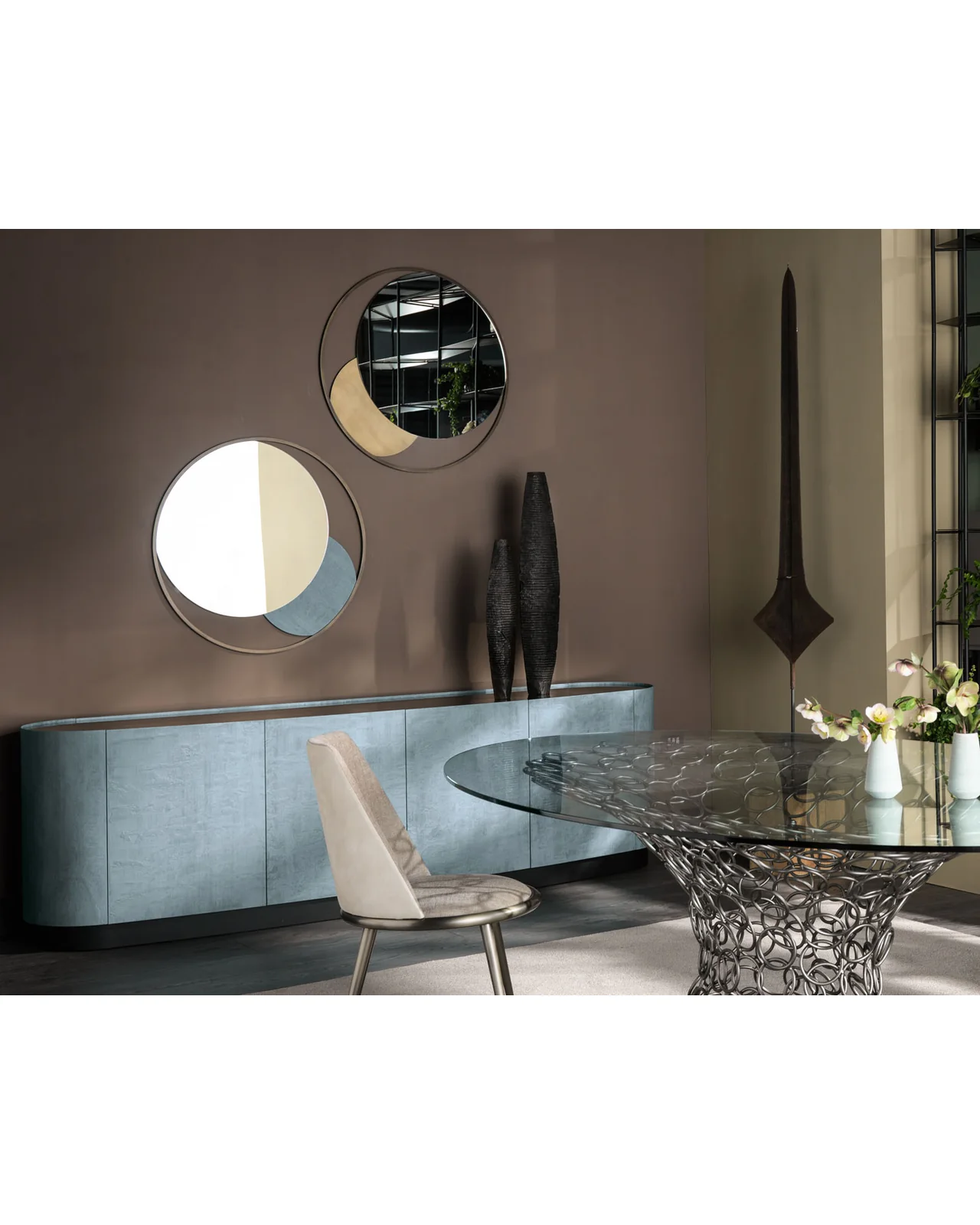 Circe Mirror by Cantori, in an interior setting, photo 5 of 7
