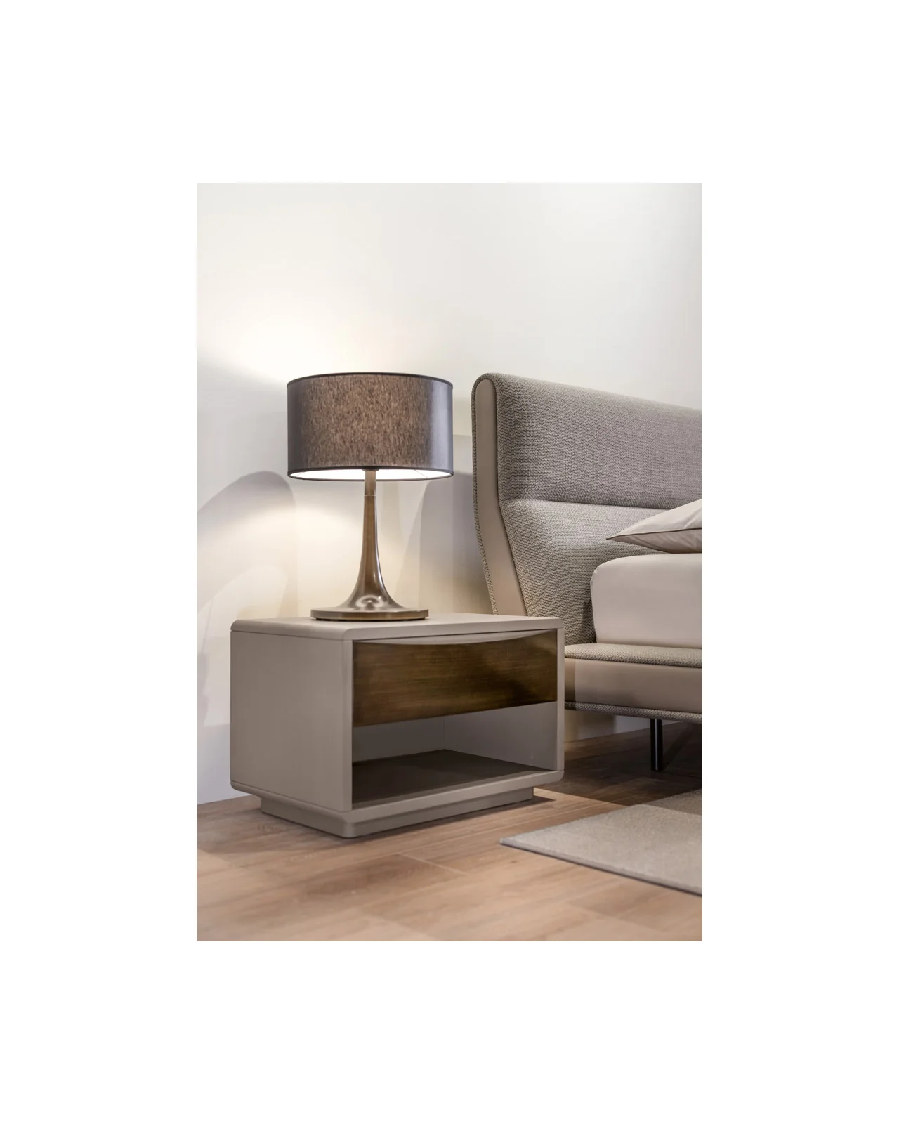 Concetto bedside table by Cantori, in an interior setting, photo 4 of 5