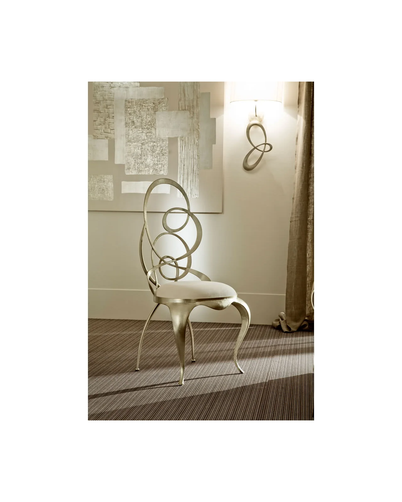 Ghirigori dining chair by Cantori, in an interior setting, photo 3 of 6