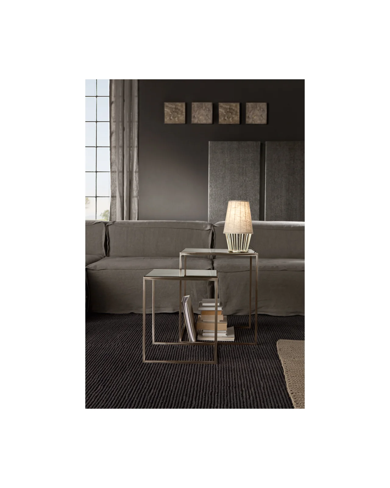Narciso square coffee tables by Cantori, in an interior setting, photo 2 of 2