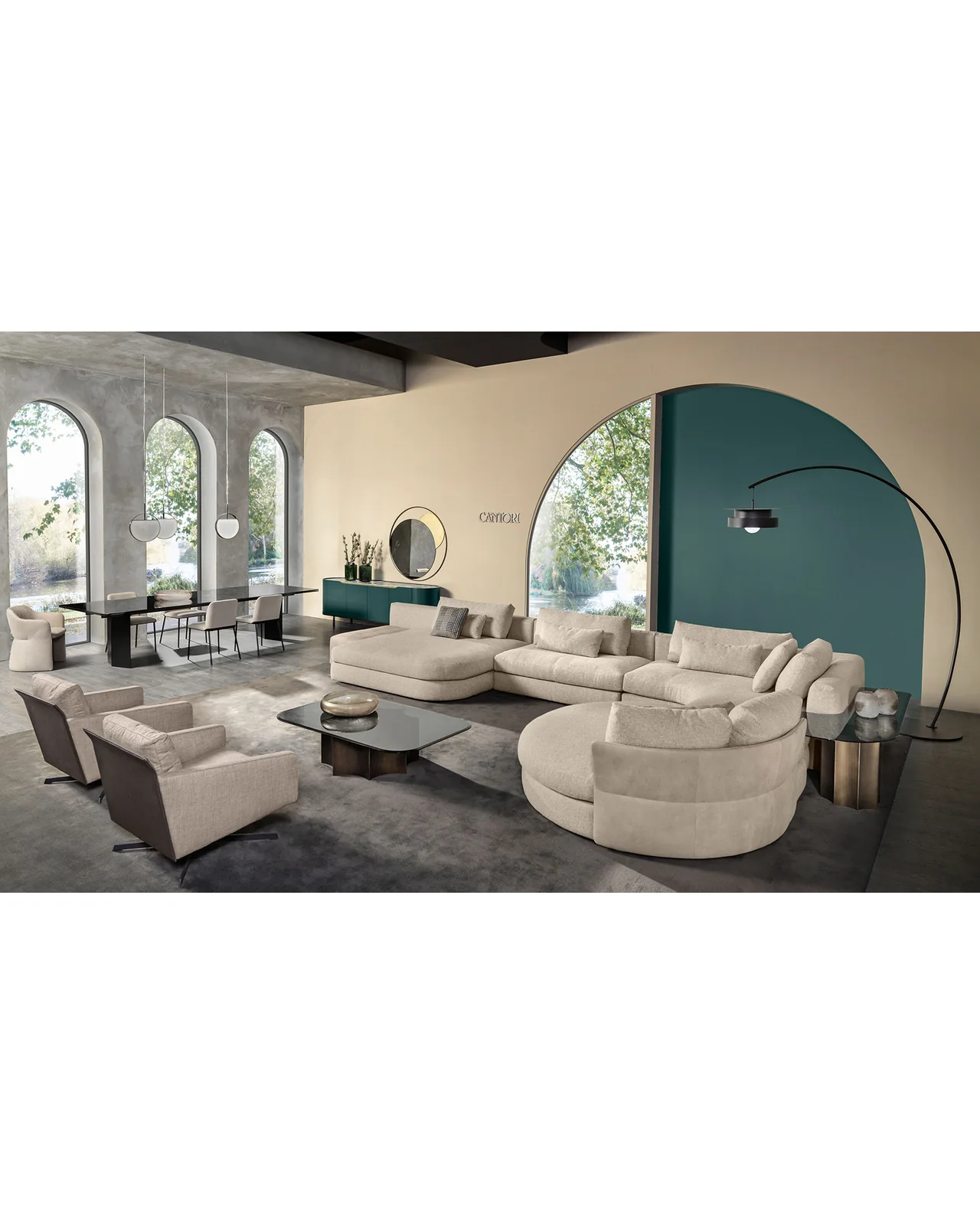 Sharon swivel armchair by Cantori, in an interior setting, photo 2 of 3