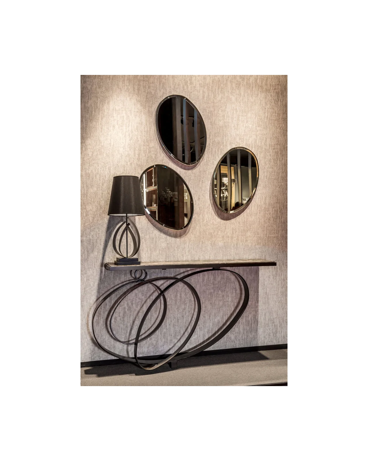 Stone Mirror by Cantori, in an interior setting, photo 5 of 6