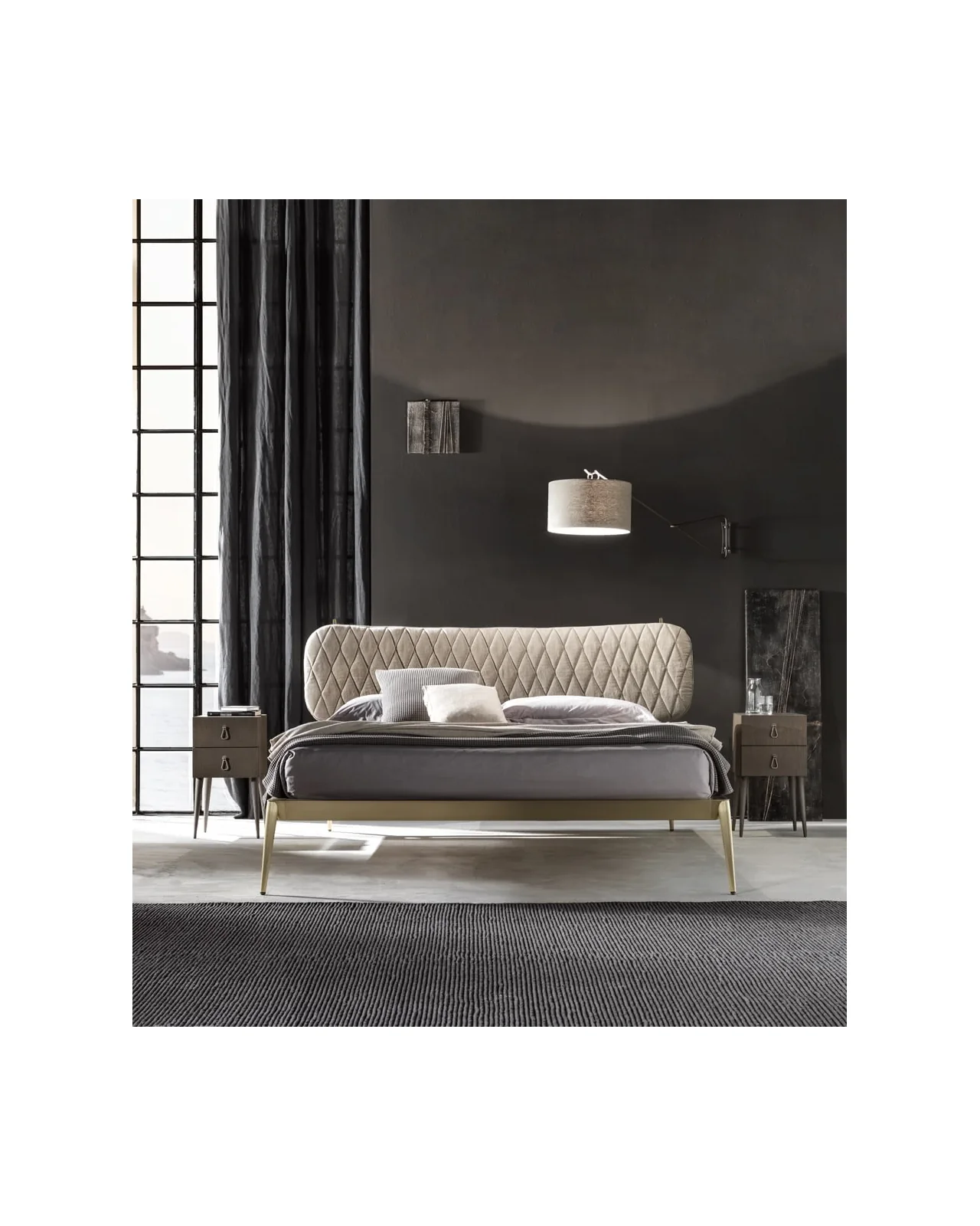 Urbino Quilted bed by Cantori, in an interior setting, photo 2 of 3