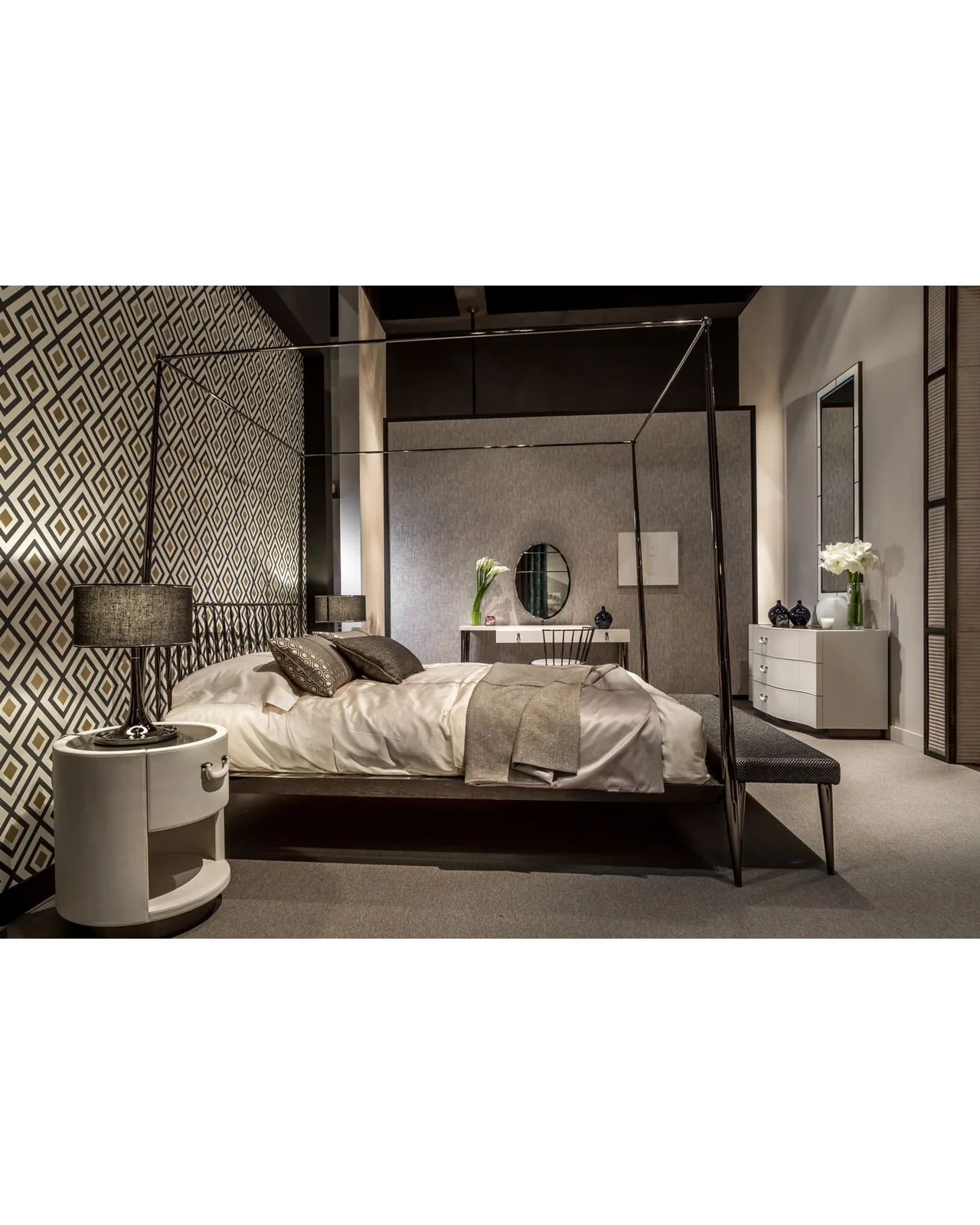 Valentino bedside table by Cantori, in an interior setting, photo 4 of 4