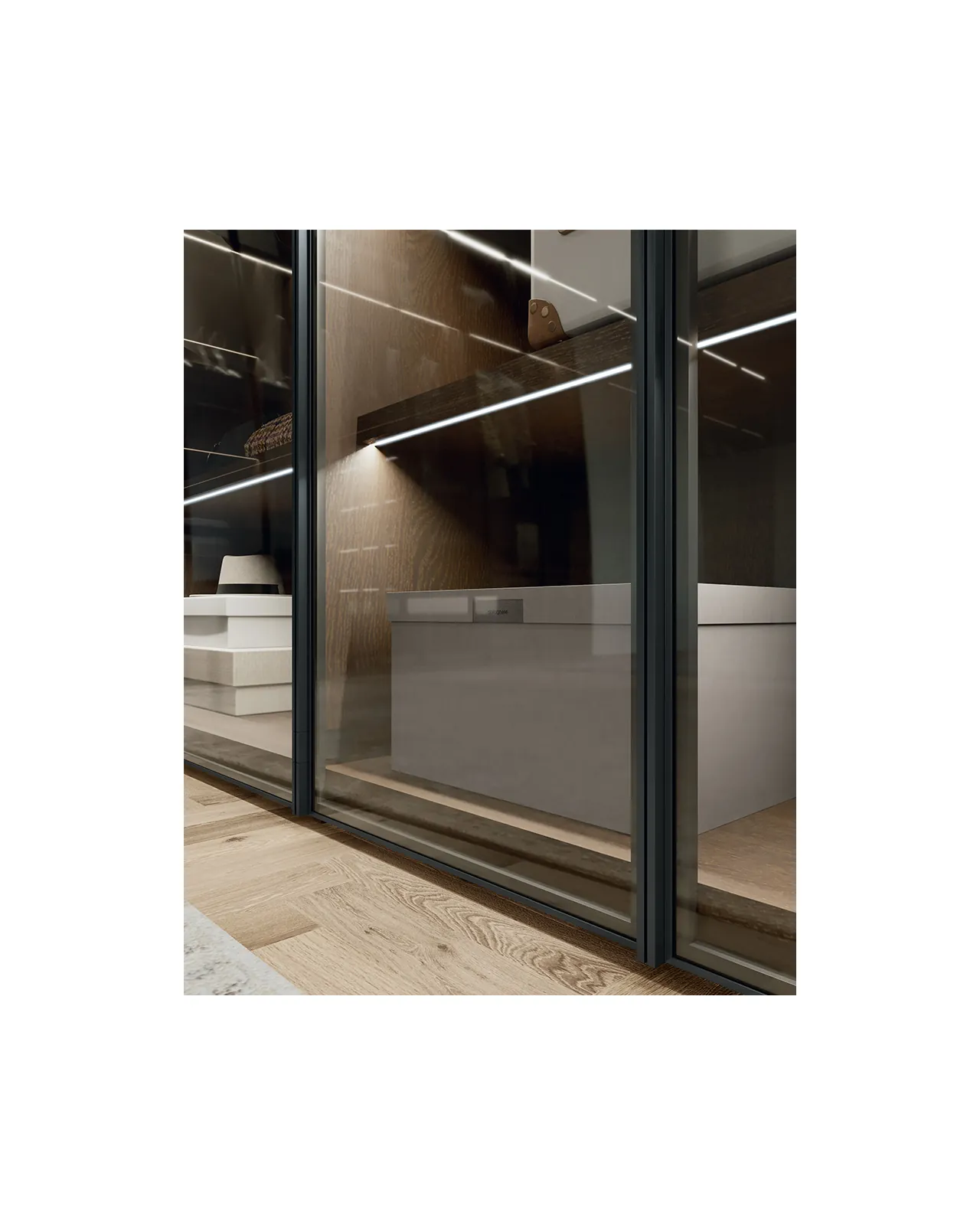 Glass Up wardrobe by Dall'Agnese, in an interior setting, photo 3 of 5