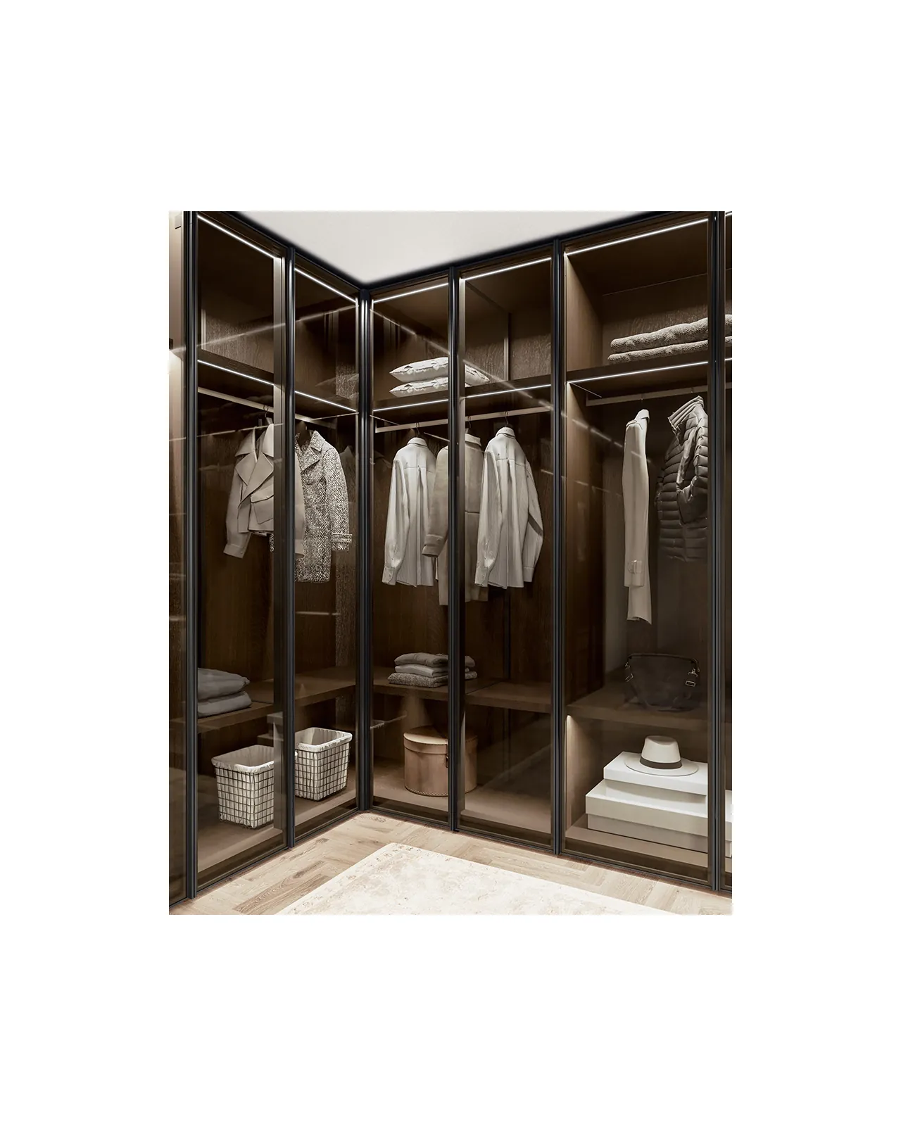 Glass Up wardrobe by Dall'Agnese, in an interior setting, photo 5 of 5