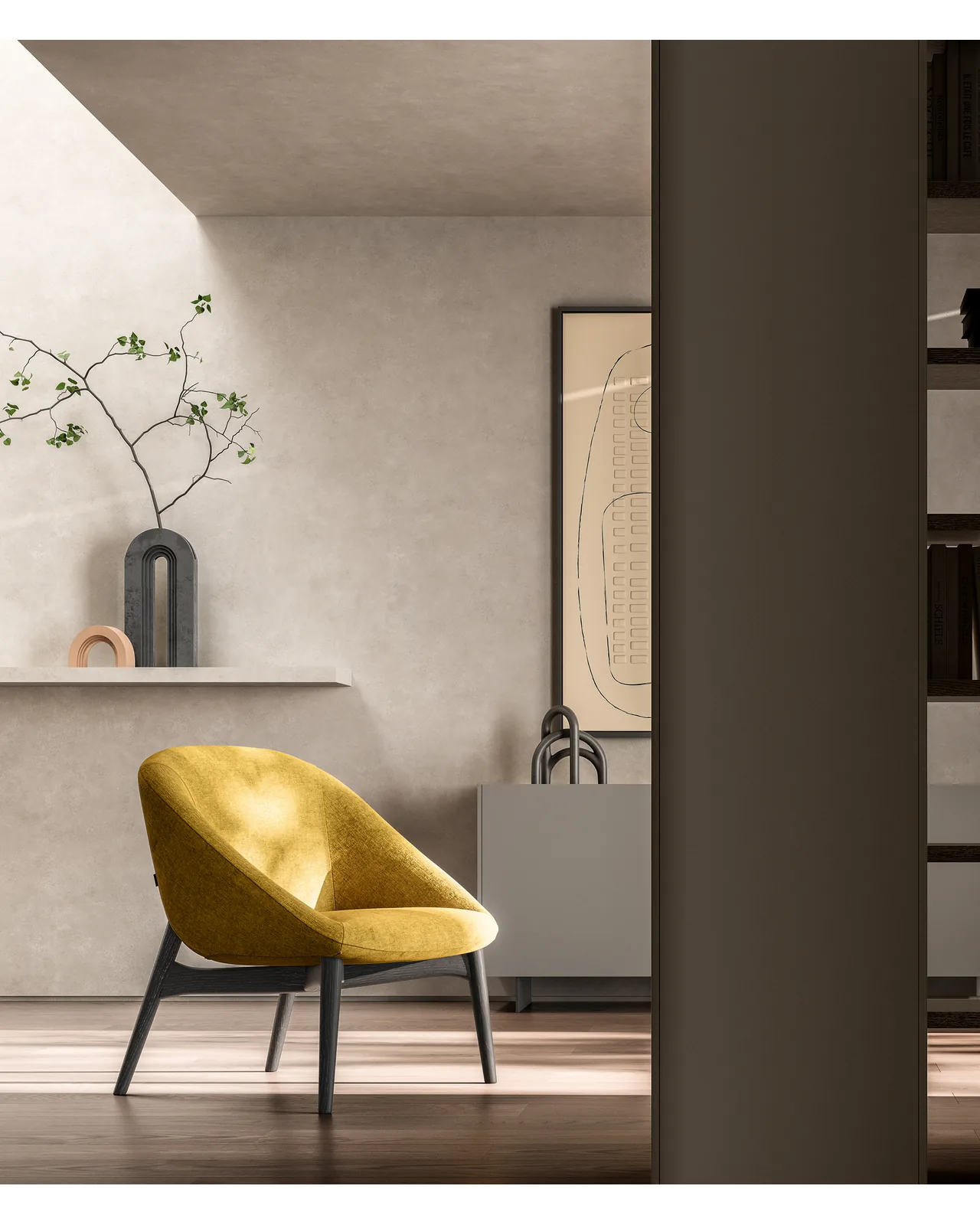 Le mans lounge armchair by Dall'Agnese, in an interior setting, photo 2 of 3